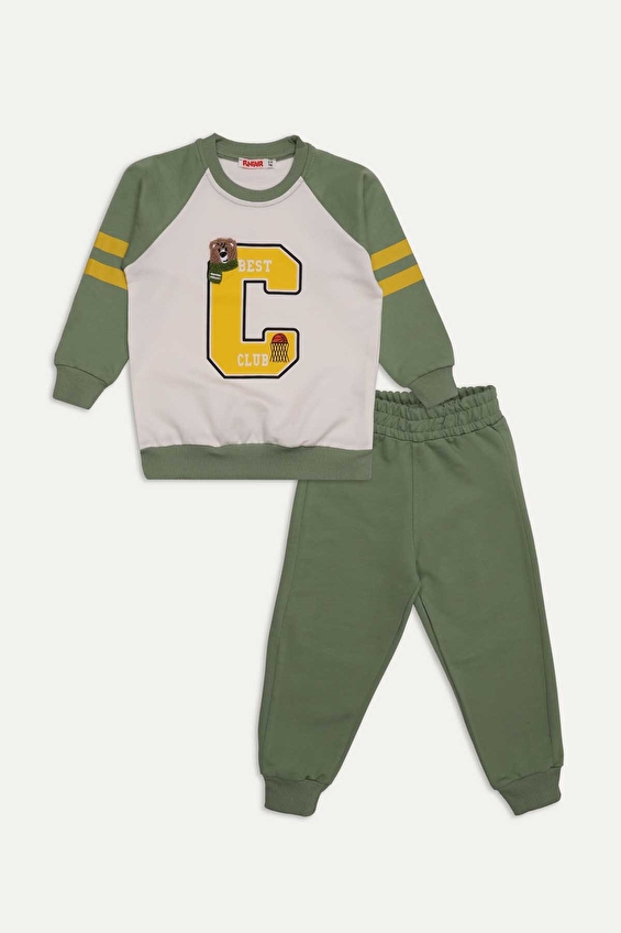 Funfair Regular Fit Bisiklet Yaka Ribanalı Paça 2 İplik Lastikli Erkek Çocuk Takım 2526202002 Yeşil/beyaz Funfair Regular Fit Bisiklet Yaka Ribanalı Paça 2 İplik Lastikli Erkek Çocuk Takım 2526202002 Yeşil/beyaz