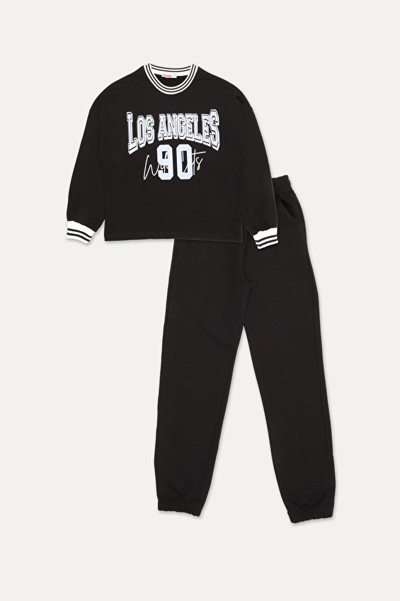 Funfair Regular Fit Bisiklet Yaka Lastikli Paça 2 İplik Lastikli Kız Çocuk Takım 2526302011 B Siyah Funfair Regular Fit Bisiklet Yaka Lastikli Paça 2 İplik Lastikli Kız Çocuk Takım 2526302011 B Siyah