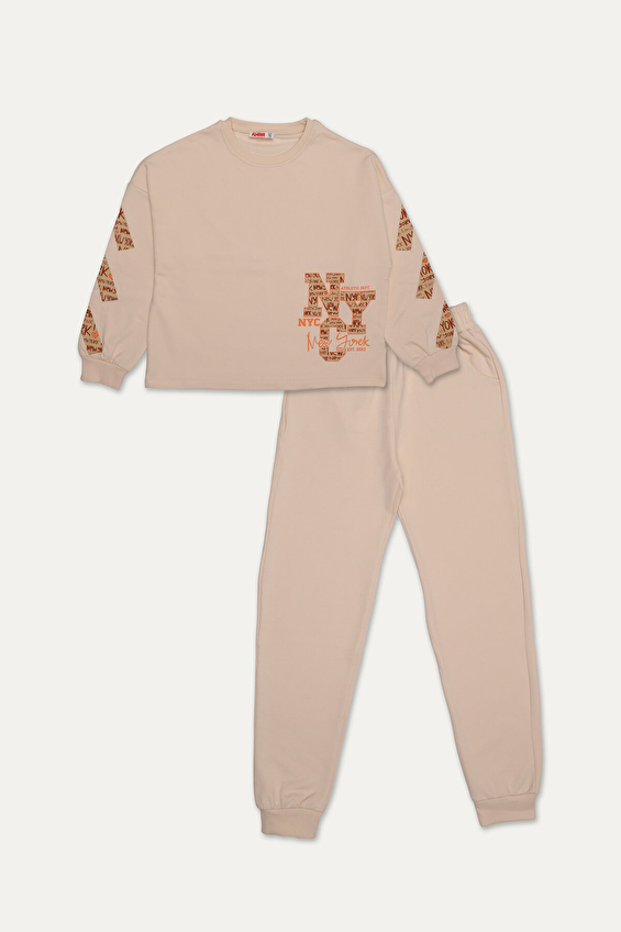 Funfair Regular Fit Bisiklet Yaka Ribanalı Paça 2 İplik Lastikli Kız Çocuk Takım 2526302013 B Bej Funfair Regular Fit Bisiklet Yaka Ribanalı Paça 2 İplik Lastikli Kız Çocuk Takım 2526302013 B Bej