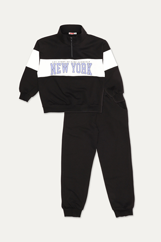 Funfair Dik Yaka Regular Fit Yarım Fermuarlı Ribanalı Paça 2 İplik Lastikli Kız Çocuk Takım 2526302010 YF Siyah Funfair Dik Yaka Regular Fit Yarım Fermuarlı Ribanalı Paça 2 İplik Lastikli Kız Çocuk Takım 2526302010 YF Siyah