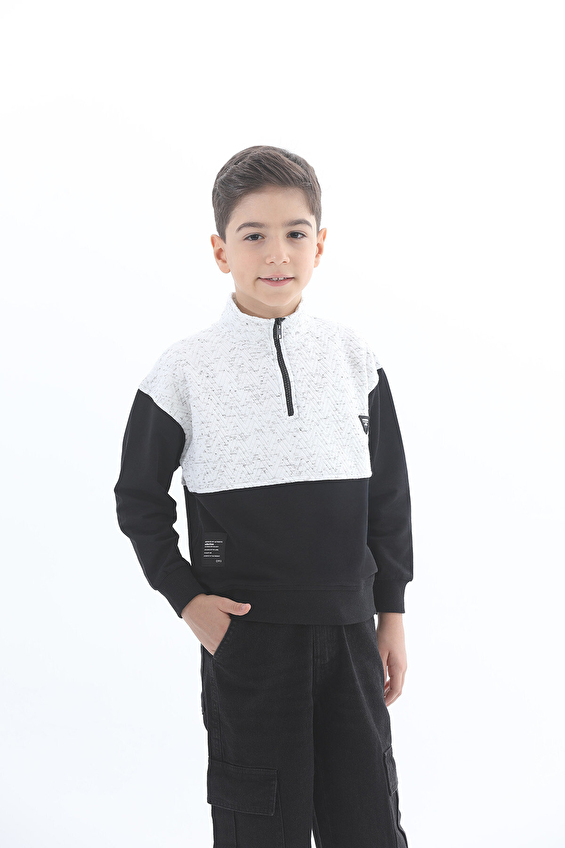 Funfair Dik Yaka Regular Fit Fermuarlı Erkek Çocuk Sweatshirt 2526207007 YF J15018 Gri/siyah Funfair Dik Yaka Regular Fit Fermuarlı Erkek Çocuk Sweatshirt 2526207007 YF J15018 Gri/siyah