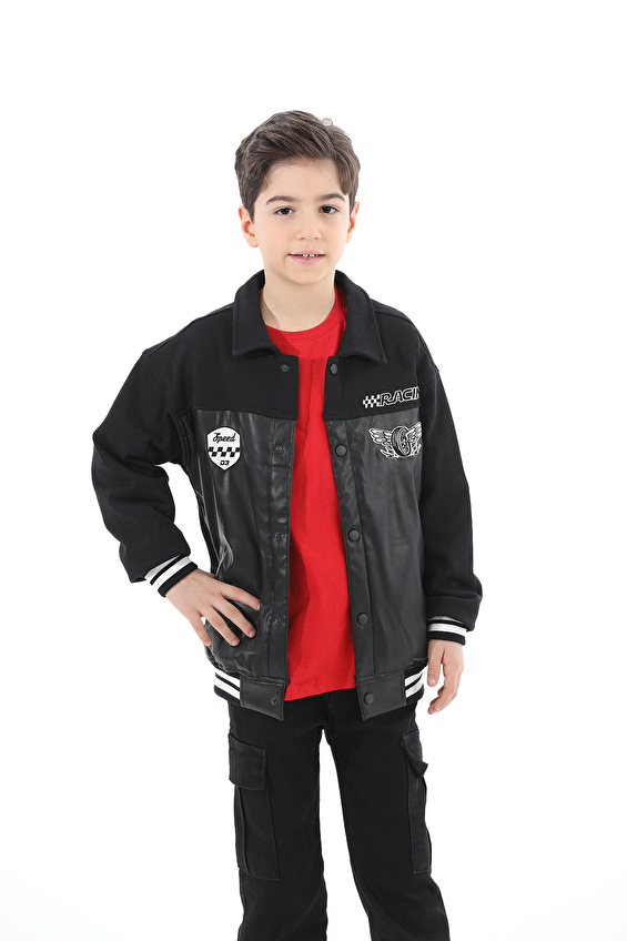 Funfair Regular Fit Gömlek Yaka Çıtçıtlı Kapama Erkek Çocuk Mont 2526205001 B PU J23035 Siyah Funfair Regular Fit Gömlek Yaka Çıtçıtlı Kapama Erkek Çocuk Mont 2526205001 B PU J23035 Siyah