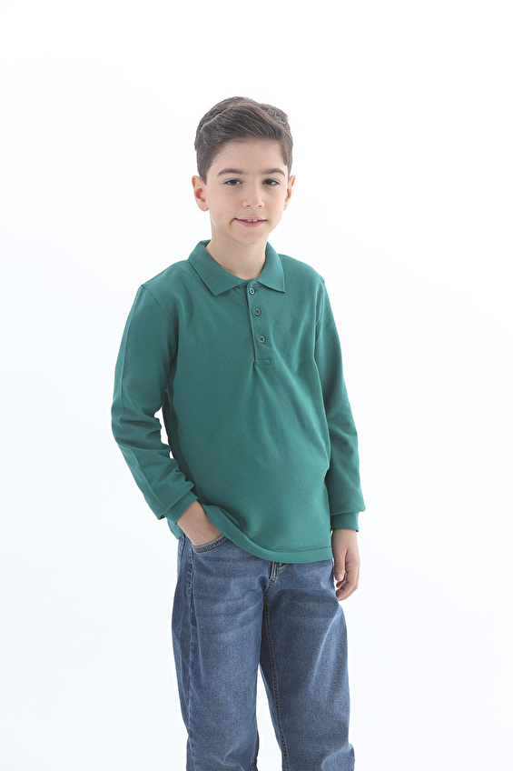 Funfair Polo Yaka Regular Fit Düğmeli İnce Pike Uzun Kollu Çocuk Tişört 2526316002 PY 1001 Koyu yeşil Funfair Polo Yaka Regular Fit Düğmeli İnce Pike Uzun Kollu Çocuk Tişört 2526316002 PY 1001 Koyu yeşil