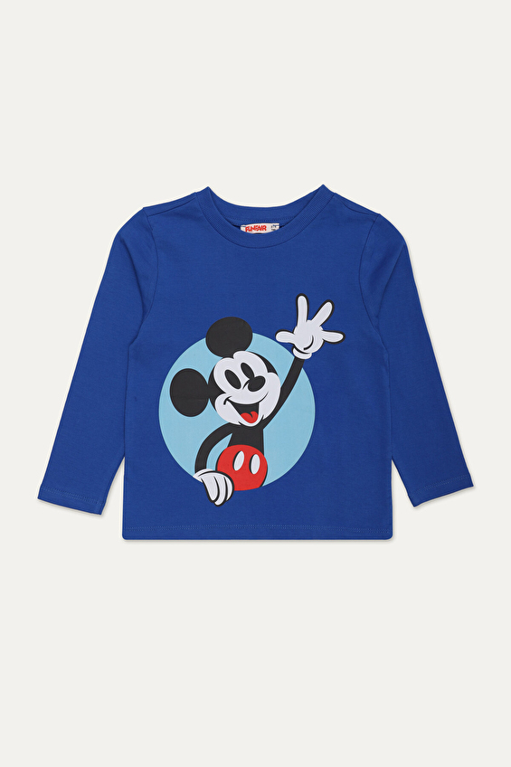 Mickey Mouse Regular Fit Bisiklet Yaka Süprem Uzun Kollu Erkek Çocuk Tişört 252OZMK 1008 Saks Mickey Mouse Regular Fit Bisiklet Yaka Süprem Uzun Kollu Erkek Çocuk Tişört 252OZMK 1008 Saks