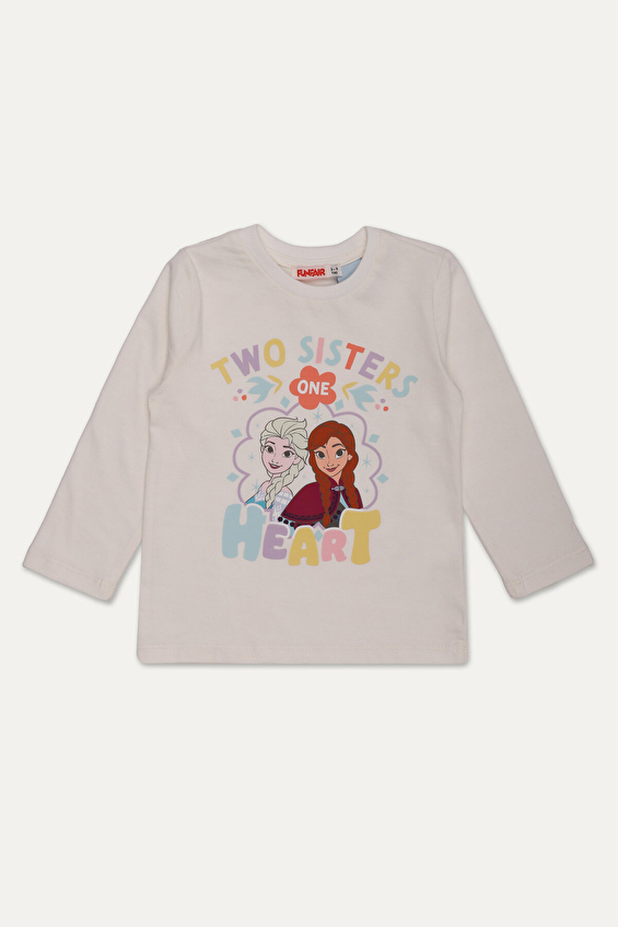 Frozen Regular Fit Bisiklet Yaka Süprem Uzun Kollu Kız Çocuk Tişört 252OZFR 1003 Ekru Frozen Regular Fit Bisiklet Yaka Süprem Uzun Kollu Kız Çocuk Tişört 252OZFR 1003 Ekru
