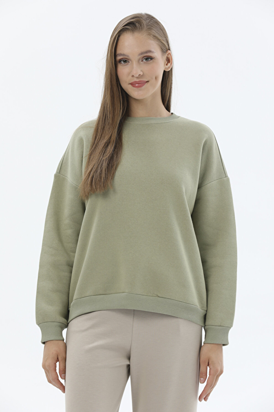First Company Kadın Sweatshirt 2424BS130836 Zeytin yeşili First Company Kadın Sweatshirt 2424BS130836 Zeytin yeşili