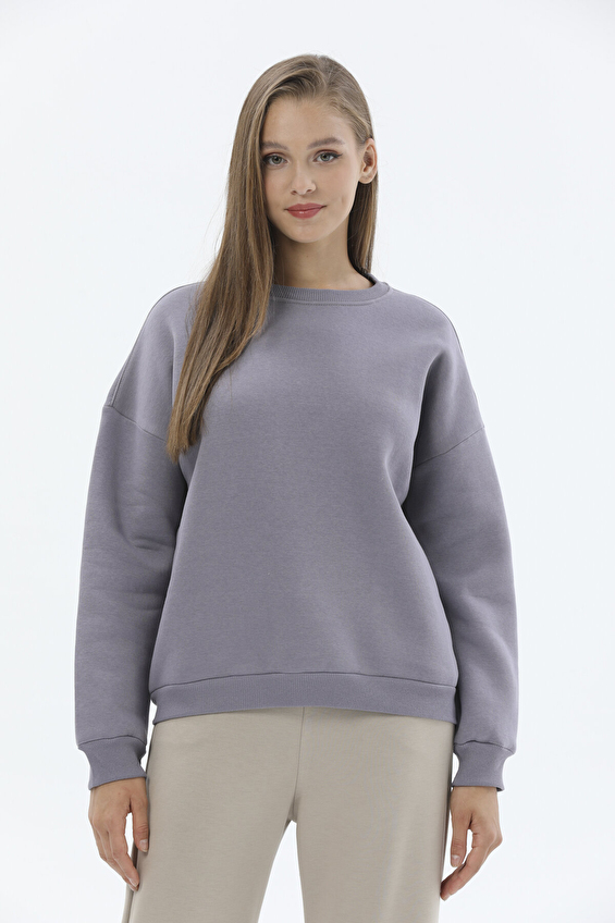 First Company Kadın Sweatshirt 2424BS130836 Gri First Company Kadın Sweatshirt 2424BS130836 Gri