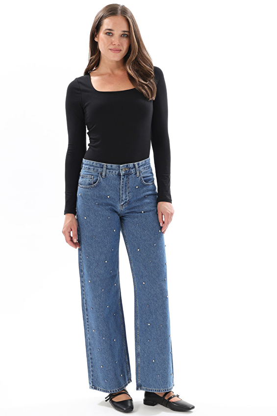 First Company Denim Kadın Pantolon 2524BS1040085 Mavi First Company Denim Kadın Pantolon 2524BS1040085 Mavi