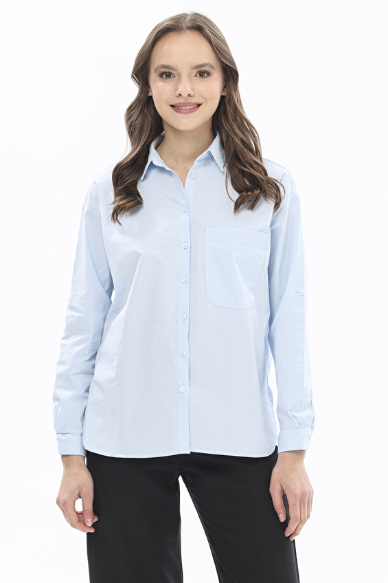 First Company Denim Kadın Gömlek 2514BS108380 Mavi First Company Denim Kadın Gömlek 2514BS108380 Mavi