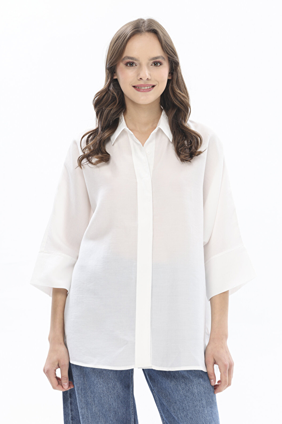 First Company Denim Kadın Gömlek 2514BS108344 Beyaz First Company Denim Kadın Gömlek 2514BS108344 Beyaz