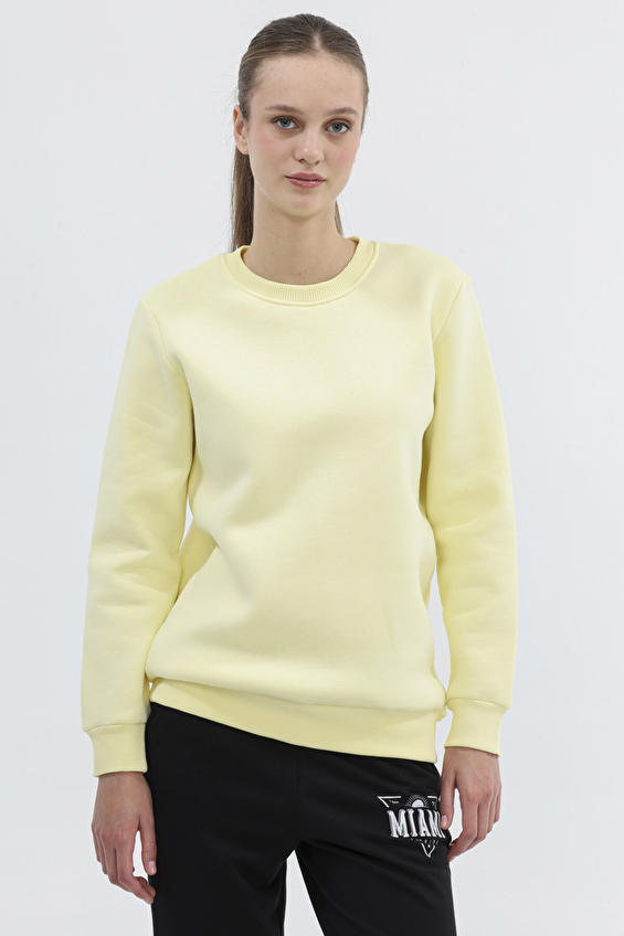 First Company Kadın Sweatshirt 2524BS130130 Sarı First Company Kadın Sweatshirt 2524BS130130 Sarı