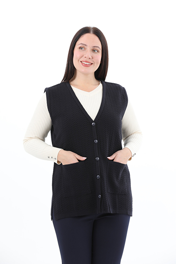 Shefame Kadın Kısa Yelek 2524BK114001 Lacivert Shefame Kadın Kısa Yelek 2524BK114001 Lacivert