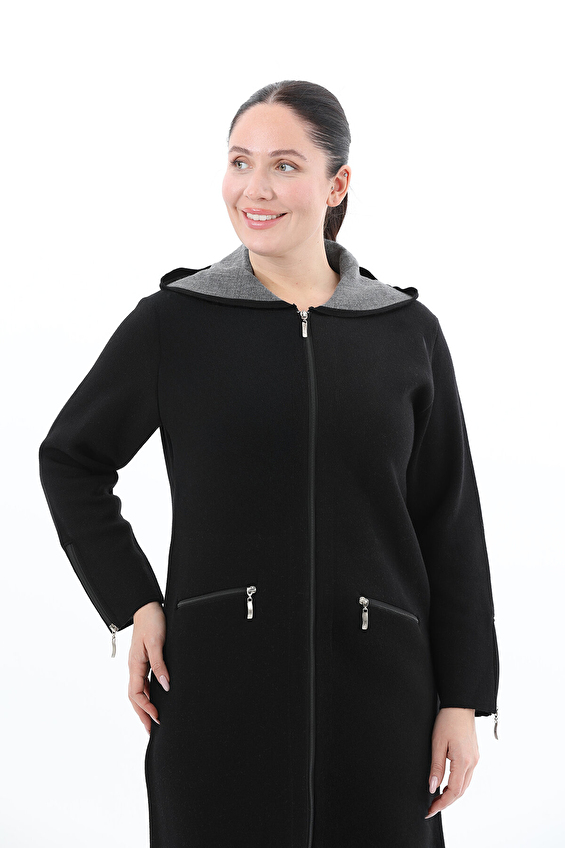 Shefame Kadın Uzun Ceket 2524BK102004 Siyah Shefame Kadın Uzun Ceket 2524BK102004 Siyah