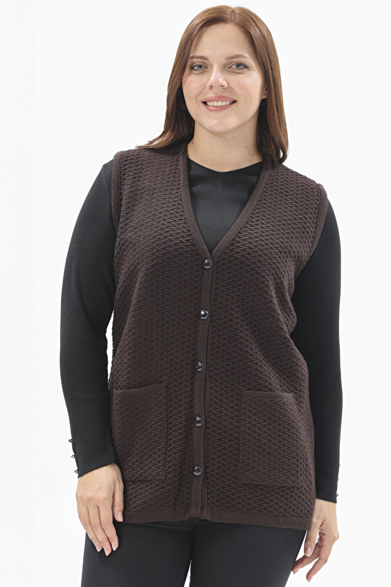 Shefame Kadın Kısa Yelek 2524BK114007 Kahve Shefame Kadın Kısa Yelek 2524BK114007 Kahve