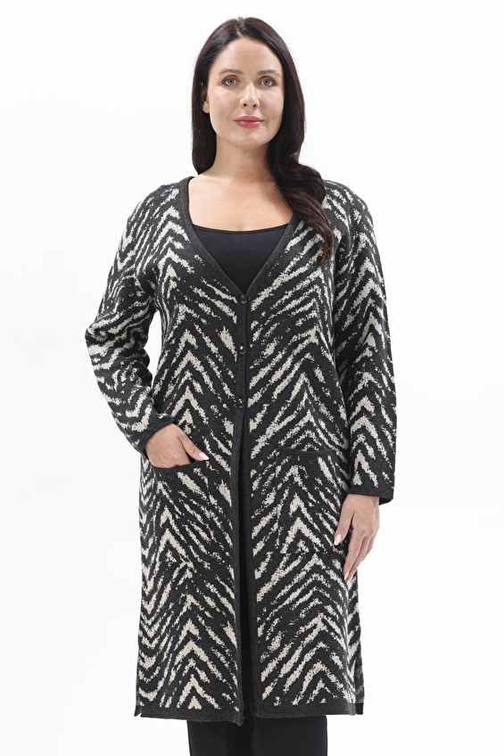 Shefame Kadın Uzun Ceket 2524BK102011 Antrasit Shefame Kadın Uzun Ceket 2524BK102011 Antrasit