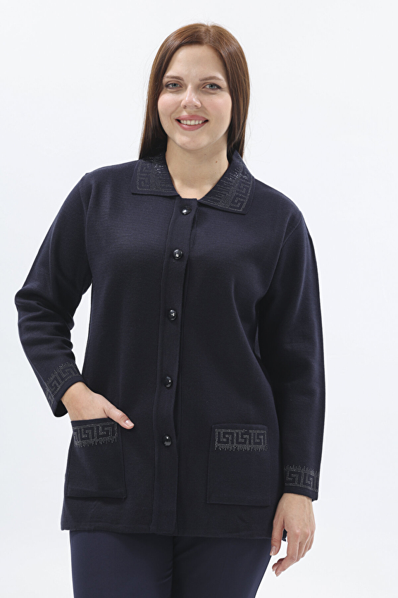 Shefame Kadın Uzun Ceket 2524BK102012 Lacivert Shefame Kadın Uzun Ceket 2524BK102012 Lacivert