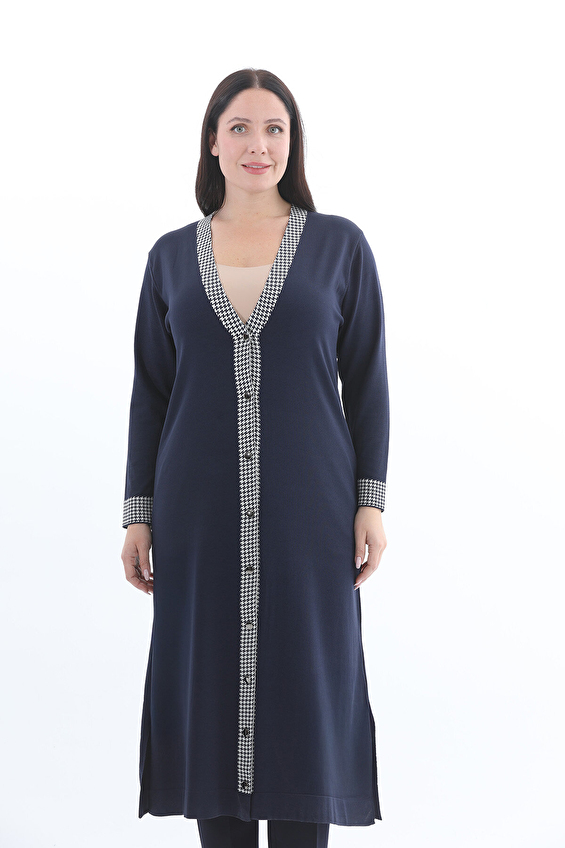 Shefame Kadın Uzun Spor Ceket 2524BK102014 Lacivert Shefame Kadın Uzun Spor Ceket 2524BK102014 Lacivert