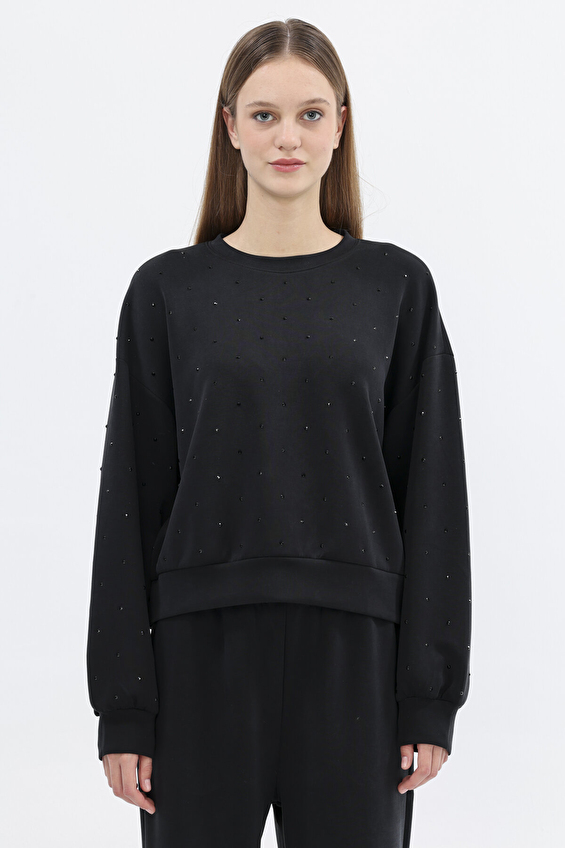 Shefame Kadın Sweatshirt 2524KK120386 Siyah Shefame Kadın Sweatshirt 2524KK120386 Siyah