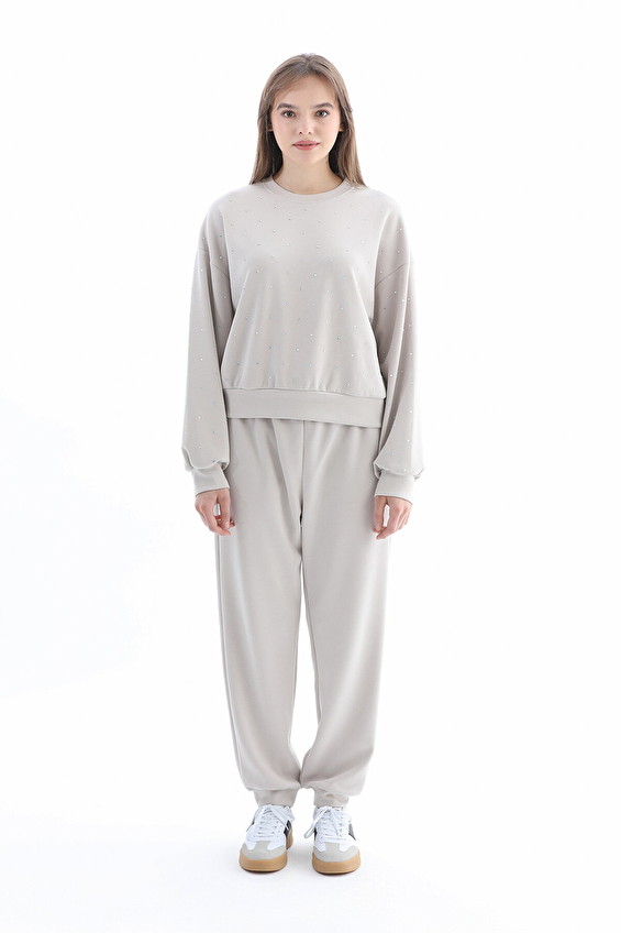 Shefame Kadın Sweatshirt 2524KK120386 Bej Shefame Kadın Sweatshirt 2524KK120386 Bej