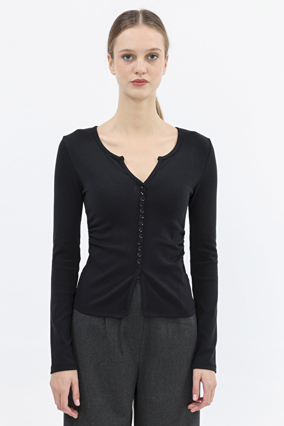 Shefame Kadın Bluz 2524KK103355 Siyah Shefame Kadın Bluz 2524KK103355 Siyah