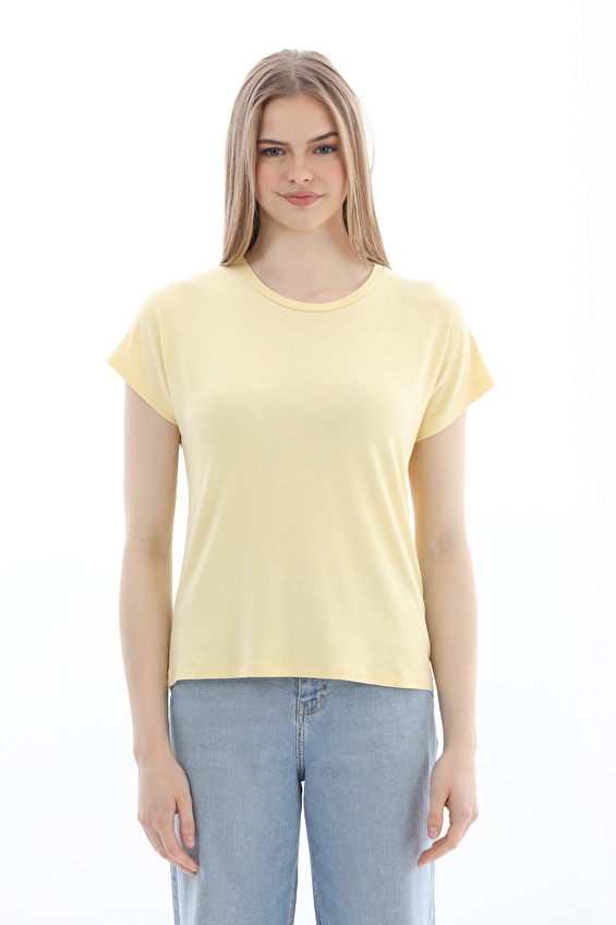 Crew Up Regular Fit Kısa Kol Reçme Bisiklet Yaka Kadın Tişört 2614KS120335 Sarı Crew Up Regular Fit Kısa Kol Reçme Bisiklet Yaka Kadın Tişört 2614KS120335 Sarı