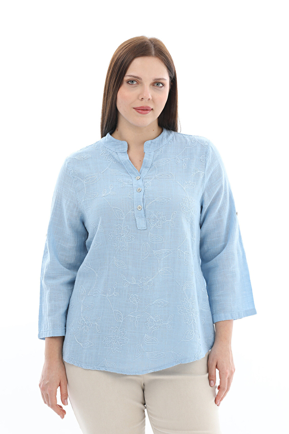 Shefame Kadın Bluz 2614KK110047 Mavi Shefame Kadın Bluz 2614KK110047 Mavi