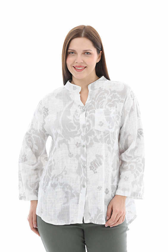 Shefame Düğmeli Kadın Gömlek 2614KK108045 Beyaz Shefame Düğmeli Kadın Gömlek 2614KK108045 Beyaz