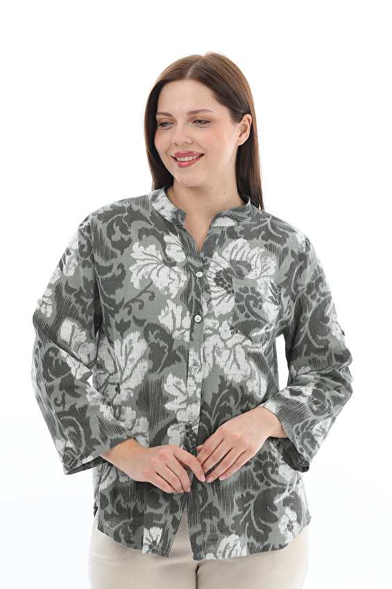 Shefame Düğmeli Kadın Gömlek 2614KK108045 Haki Shefame Düğmeli Kadın Gömlek 2614KK108045 Haki