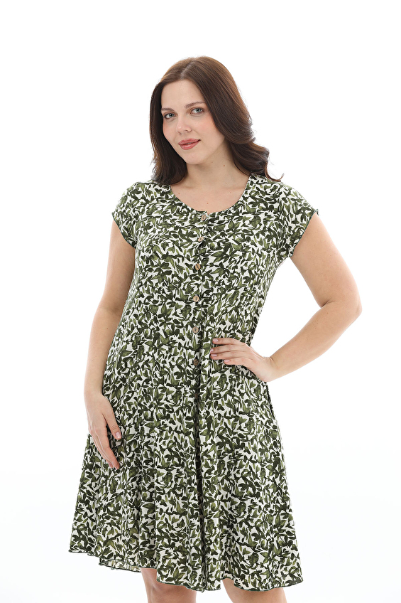 Shefame Düğmeli Kadın Elbise 2614KK105006 Yeşil Shefame Düğmeli Kadın Elbise 2614KK105006 Yeşil