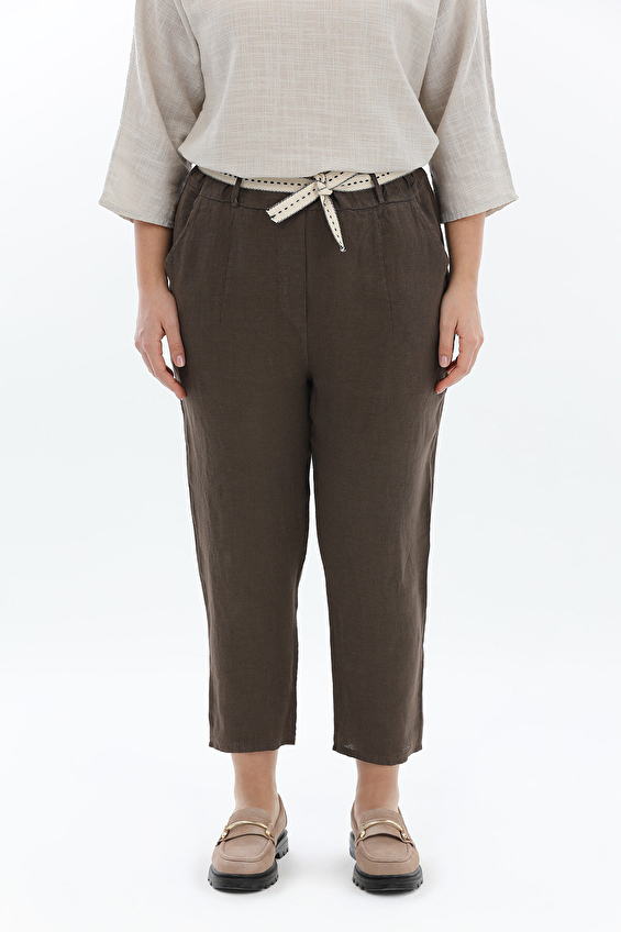 Shefame Havuç Paça Lastikli Kadın Pantolon 2614KK104451 Kahve Shefame Havuç Paça Lastikli Kadın Pantolon 2614KK104451 Kahve