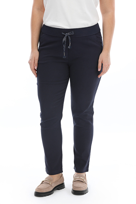 Shefame Düz Paça Lastikli Kadın Pantolon 2614KK104047 Lacivert Shefame Düz Paça Lastikli Kadın Pantolon 2614KK104047 Lacivert