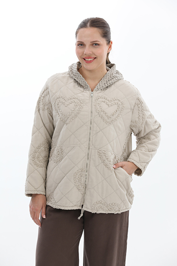 Shefame Fermuarlı Kadın Ceket 2614KK102757 Bej Shefame Fermuarlı Kadın Ceket 2614KK102757 Bej