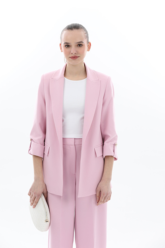 Shefame Regular Fit Apoletli Klasik Yaka Kadın Ceket 2614KK102634 Pembe Shefame Regular Fit Apoletli Klasik Yaka Kadın Ceket 2614KK102634 Pembe