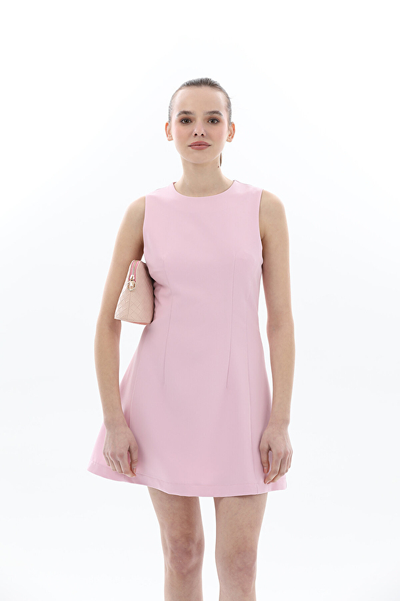 Shefame Bisiklet Yaka Kadın Elbise 2614KK110911 Pembe Shefame Bisiklet Yaka Kadın Elbise 2614KK110911 Pembe