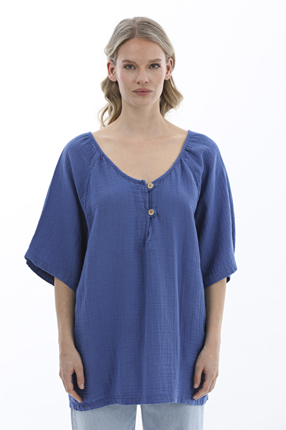 First Company Regular Fit Düşük Kol Kadın Bluz 2614KS105649 Saks First Company Regular Fit Düşük Kol Kadın Bluz 2614KS105649 Saks