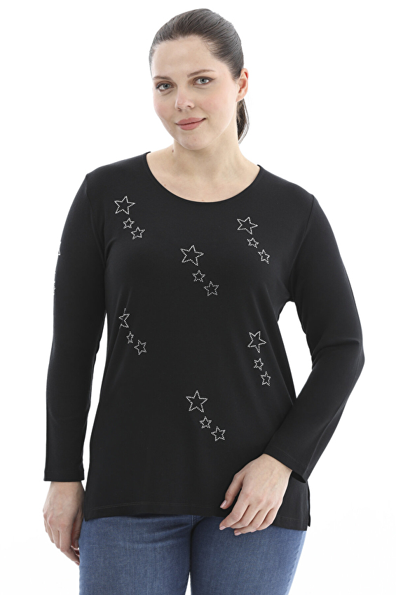 Shefame Regular Fit Bisiklet Yaka Uzun Kollu Kadın Bluz 2614KK110319 Siyah Shefame Regular Fit Bisiklet Yaka Uzun Kollu Kadın Bluz 2614KK110319 Siyah