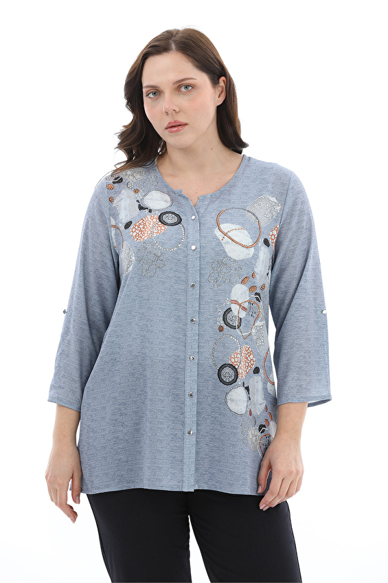 Shefame Regular Fit Patlı Yaka Uzun Kollu Kadın Gömlek 2614KK108123 Lacivert Shefame Regular Fit Patlı Yaka Uzun Kollu Kadın Gömlek 2614KK108123 Lacivert