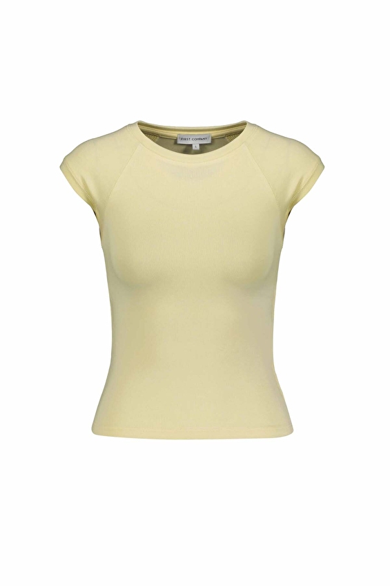First Company Slim Fit Bisiklet Yaka Reglan Kol Kadın Tişört 2614KS026419 Sarı First Company Slim Fit Bisiklet Yaka Reglan Kol Kadın Tişört 2614KS026419 Sarı