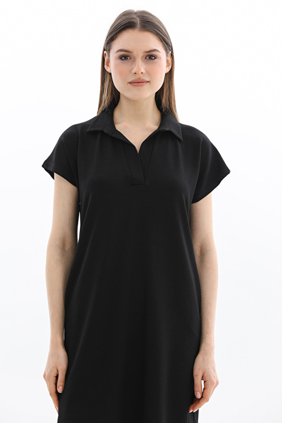First Company Polo Yaka Regular Fit Kısa Kol Kadın Elbise 2614KS026153 Siyah First Company Polo Yaka Regular Fit Kısa Kol Kadın Elbise 2614KS026153 Siyah