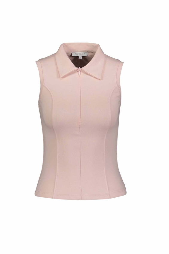 First Company Slim Fit Polo Yaka Kadın Body 2614KS252715 Pembe First Company Slim Fit Polo Yaka Kadın Body 2614KS252715 Pembe