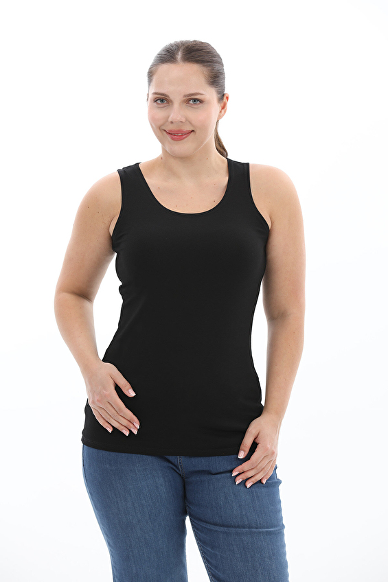 Shefame Slim Fit Bisiklet Yaka Kadın Atlet 2614KK121019 Siyah Shefame Slim Fit Bisiklet Yaka Kadın Atlet 2614KK121019 Siyah