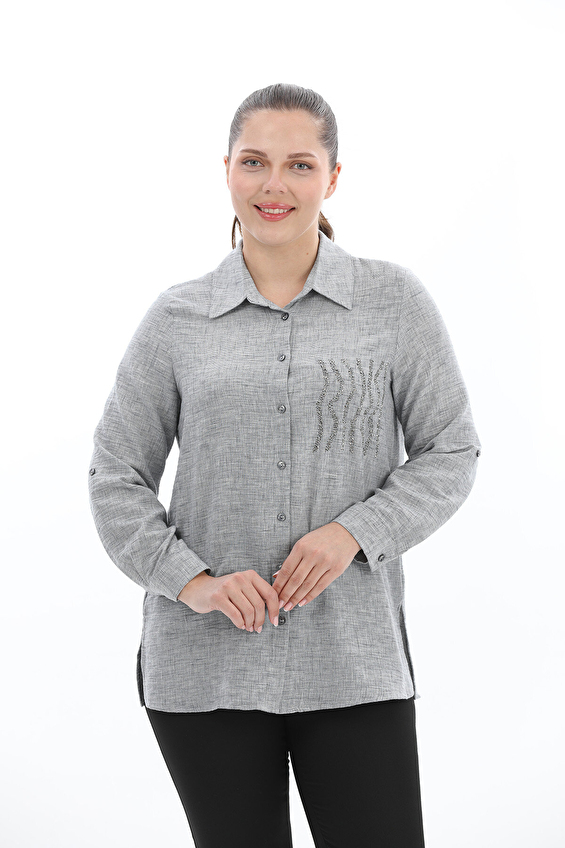 Shefame Regular Fit Gömlek Yaka Uzun Kol Kadın Gömlek 2614KK108718 Siyah Shefame Regular Fit Gömlek Yaka Uzun Kol Kadın Gömlek 2614KK108718 Siyah