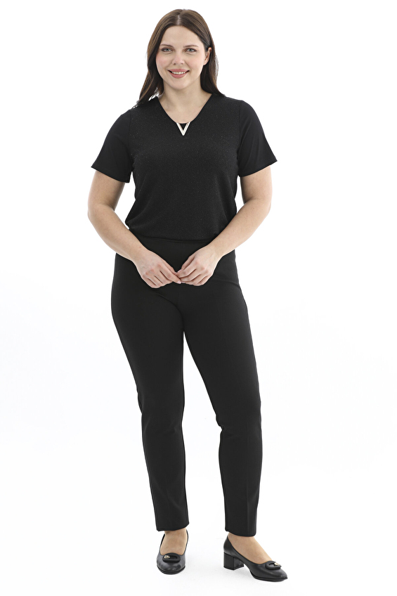 Shefame Regular Fit Kadın Pantolon 2614KK104215 Siyah Shefame Regular Fit Kadın Pantolon 2614KK104215 Siyah