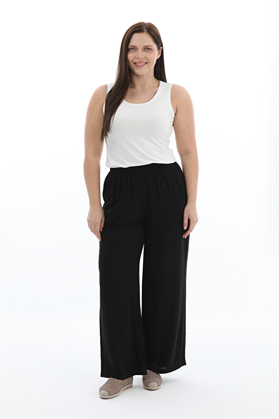Shefame Regular Fit Geniş Paça Viskon Yüksek Bel Kadın Pantolon 2614KK104828 Siyah Shefame Regular Fit Geniş Paça Viskon Yüksek Bel Kadın Pantolon 2614KK104828 Siyah