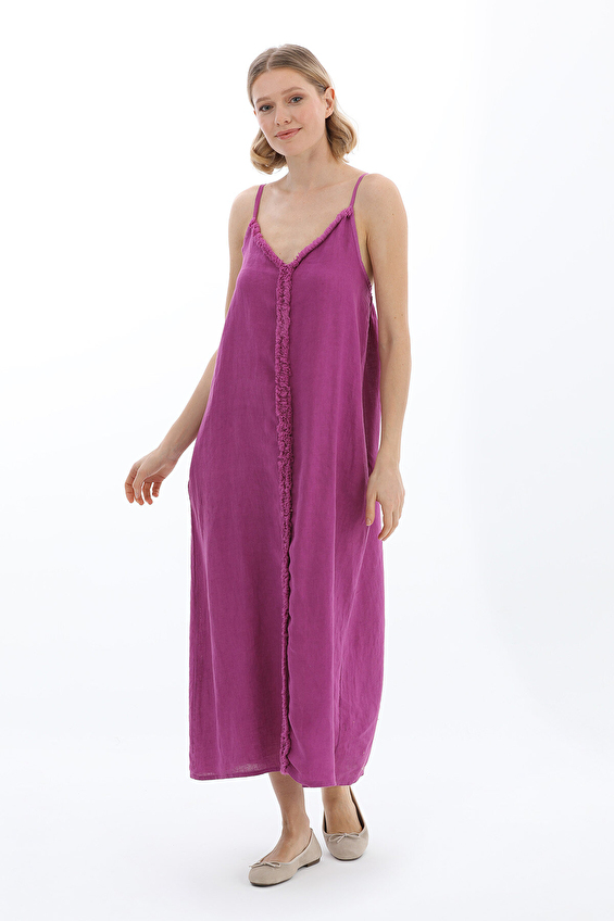 Shefame Yuvarlak Yaka Askılı Kadın Elbise 2614KK105444 Fuşya Shefame Yuvarlak Yaka Askılı Kadın Elbise 2614KK105444 Fuşya