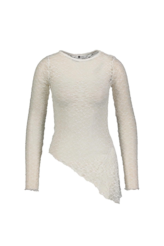 Shefame Bisiklet Yaka Asimetrik Uzun Kol Slim Fit Kadın Bluz 2614KK110820 Ekru Shefame Bisiklet Yaka Asimetrik Uzun Kol Slim Fit Kadın Bluz 2614KK110820 Ekru