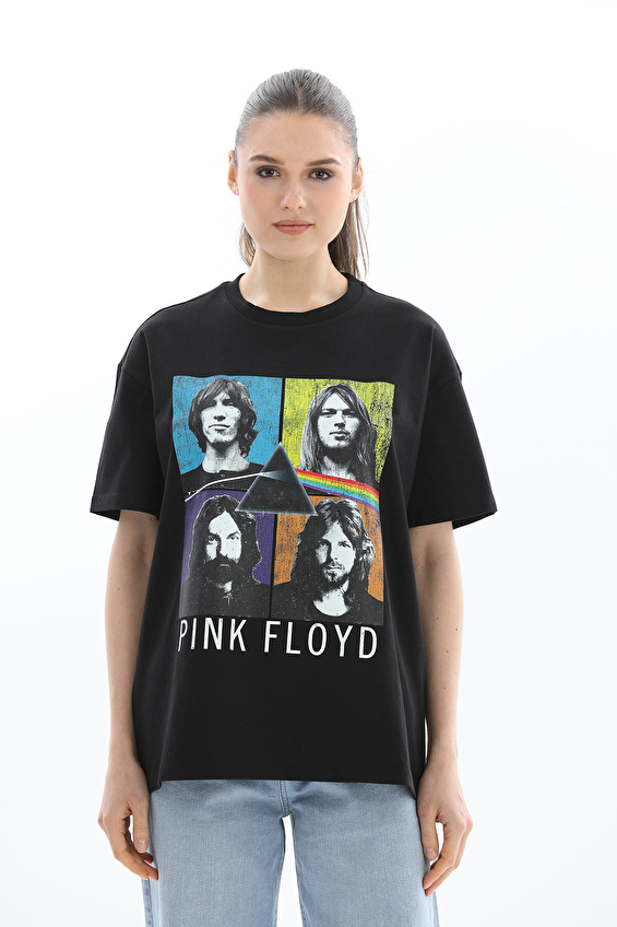First Company Bisiklet Yaka Oversize Kısa Kollu Kadın Pink Floyd Tişört 2614KS120901 Siyah First Company Bisiklet Yaka Oversize Kısa Kollu Kadın Pink Floyd Tişört 2614KS120901 Siyah