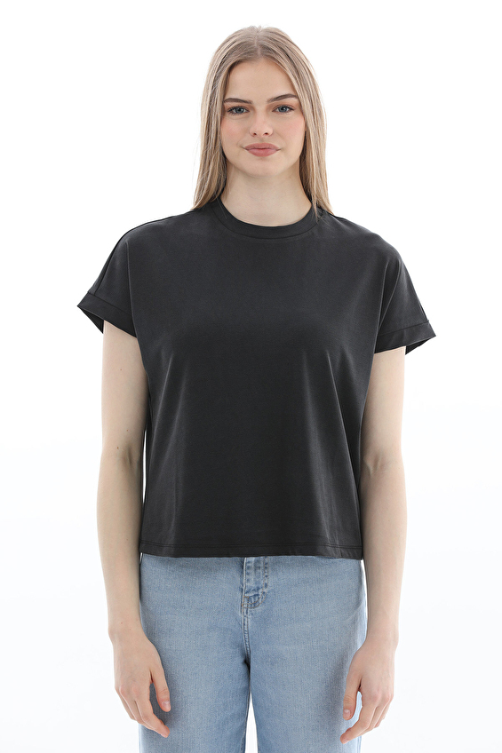 Crew Up Regular Fit Bisiklet Yaka Kadın Tişört 2614KS120008 Füme Crew Up Regular Fit Bisiklet Yaka Kadın Tişört 2614KS120008 Füme