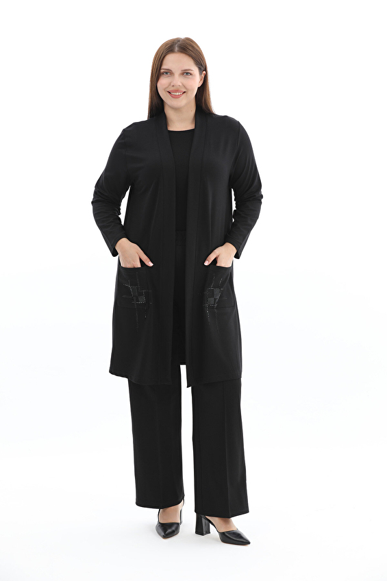 Shefame Regular Fit Uzun Kollu Viskon-Elastan Kadın Ceket 2614KK102213 Siyah Shefame Regular Fit Uzun Kollu Viskon-Elastan Kadın Ceket 2614KK102213 Siyah