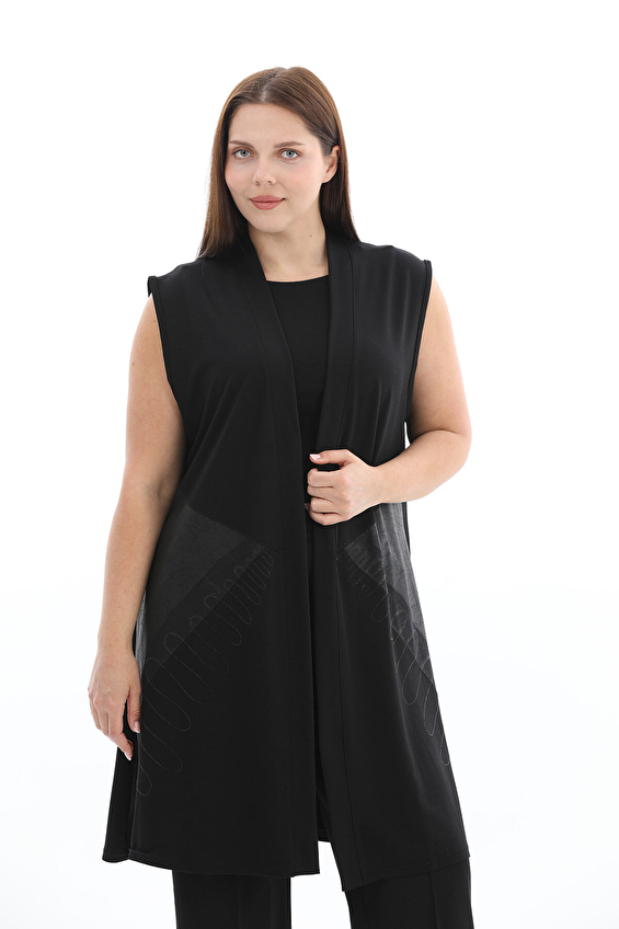 Shefame Regular Fit Viskon-Elastan Kadın Yelek 2614KK114216 Siyah Shefame Regular Fit Viskon-Elastan Kadın Yelek 2614KK114216 Siyah